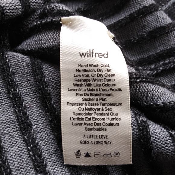 Wilfred 100% Merino Wool Mock Neck Sweater Top Womens M Gray Contemporary *Holes - Picture 8 of 12